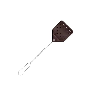 leather fly swatter  17 amish made heavy duty flyswatter  durable metal spring handle - rustic fly swatter for flies mosquitoes horse flies wasps insects 