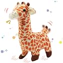 Hopearl Walking Giraffe Interactive Electronic Pet Plush Jirafa Toy with Sounds and Movements Animated Shaking Tail Gifts for Toddlers Birthday, Brown, 9''