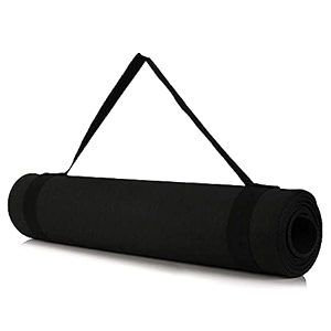 yoga mat with carry strap for men women and kids  extra thick exercise mat for workout yoga fitness pilates and meditation pvc and bpa free non-toxic