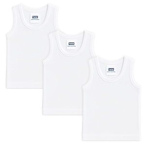 hopop baby vest  100 soft cotton inner wear vest baniyan for kids  sleeveless kids sandoganji with round neck  baby vest for  pack of 3  white