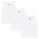 Hopop Baby Vest | 100% Soft Cotton Inner Wear Vest Baniyan for Kids | Sleeveless Kids Sando/Ganji with Round Neck | Baby Vest for | Pack of 3 | White