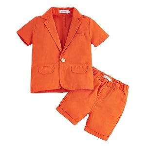 hopscotch boys yellow solid t-shirt blazer and pant set with bow