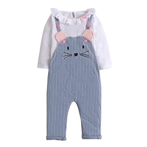Hopscotch Baby Girls Cotton Cartoon Face Print