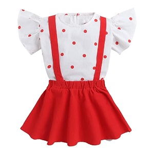 Hopscotch Baby Girls Poly Cotton Solid Half