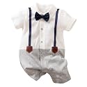 Hopscotch Boys Cotton Bow Embellished Romper in