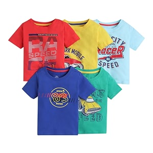Hopscotch Boys Cotton Graphic Regular Fit T-Shirt