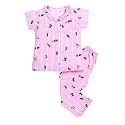 Hopscotch Girls Cotton Pink Animal Print Shirt and Pajama Set