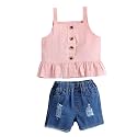 Hopscotch Girls Cotton Solid Blouse And Shorts