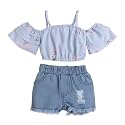 Hopscotch Girls Cotton Stripe Print Blouse And