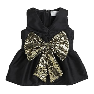 Hopscotch Girls Knee Length Polyester Bow Applique