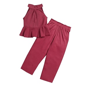 Hopscotch Girls Polyester Blend Solid Polyamide Pant