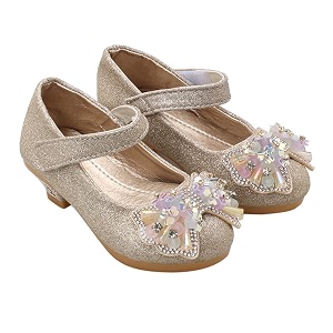 Hopscotch Girls PU Applique Butterfly Mary Jane