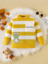 Hopscotch Striped High Neck Casual Boys Yellow