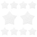 Hordion 10 Pcs 7 Count 3 inch Mesh Plastic Canvas Star Sheets, White