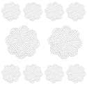 Hordion 10 Pcs 7 Count 3 inch Mesh Plastic Canvas Flower Sheets, White