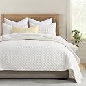 HORIMOTE HOME Cream Quilt Queen Size, Lightweight Quilts for Summer Ultra-Soft Microfiber Modern Style Quilted Clouds Pattern Bedspread Quit Set 3 Pieces(1 Quilt and 2 Pillow Shams)