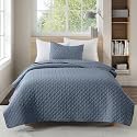 HORIMOTE HOME Quilt Twin Size Dusty Blue, Lightweight Quilt for Summer Ultra-Soft Microfiber Modern Style Quilted Clouds Pattern Bedspread Quit Set 2 Pieces (1 Quilt and 1 Pillow Sham)