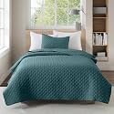 HORIMOTE HOME Quilt Twin Size Teal Blue, Lightweight Quilt for Summer Ultra-Soft Microfiber Modern Style Quilted Clouds Pattern Bedspread Quit Set 2 Pieces (1 Quilt and 1 Pillow Sham)