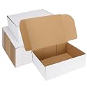 HORLIMER 12x9x4 Shipping Boxes Set of 25, White Corrugated Cardboard Mailer Box for Packing Small Business
