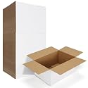 HORLIMER 40 Pack 10x7x5 Shipping Boxes, White Corrugated Cardboard Box for Mailing, Packaging, Small Business
