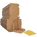 HORLIMER 4x4x1 inches Shipping Boxes Set of 100, Brown Corrugated Cardboard Box Literature Mailer