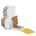 HORLIMER 4x4x1 inches Shipping Boxes Set of 50, White Corrugated Cardboard Box Literature Mailer