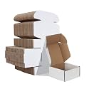 HORLIMER 4x4x2 inches Shipping Boxes Set of 100, White Corrugated Cardboard Box Literature Mailer