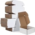 HORLIMER 4x4x2 inches Shipping Boxes Set of 50, White Corrugated Cardboard Box Literature Mailer