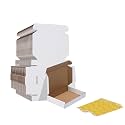 HORLIMER 6x4x1 inches Shipping Boxes Set of 50, White Corrugated Cardboard Box Literature Mailer