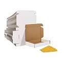 HORLIMER 6x4x1 Shipping Boxes Set of 100, White Corrugated Cardboard Mailer Box for Packing Small Business