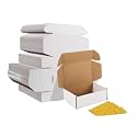 HORLIMER 6x4x2 inches Shipping Boxes Set of 75, White Corrugated Cardboard Box Literature Mailer