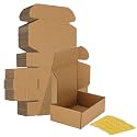 HORLIMER 6x4x2 inches Shipping Boxes Set of 25, Brown Corrugated Cardboard Box Literature Mailer