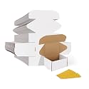 HORLIMER 6x4x3 inches Shipping Boxes Set of 75, White Corrugated Cardboard Box Literature Mailer