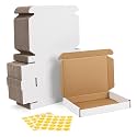 HORLIMER 7x5x1 inches Shipping Boxes Set of 50, White Corrugated Cardboard Box Literature Mailer