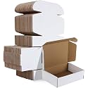 HORLIMER 7x5x2 Small Shipping Boxes Set of 50, White Corrugated Cardboard Box Literature Mailer