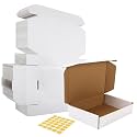 HORLIMER 9x6.5x2 inches Shipping Boxes Set of 50, White Corrugated Cardboard Box Literature Mailer