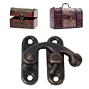 Horn Hook Hasp,30 Pcs Bronze Antique Wooden Jewelry Box Hook Clasp Suitcase Left/Right Hook Hasp with 120 Screws for Jewelry Gift Boxes (Bronze Right Hook)
