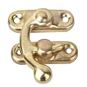 Horn Hook Hasp,30 Pcs Bronze Antique Wooden Jewelry Box Hook Clasp Suitcase Left/Right Hook Hasp with 120 Screws for Jewelry Gift Boxes (Yellow Left Hook)