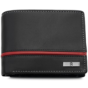 hornbull denial black-cherry leather wallet for men  wallets men with rfid blocking  mens wallet