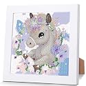 Horse Diamond Art Painting Kits for Kids with Frame Ages 4-8-12 (7x7 inch)