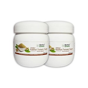 horticogreens natural haldi kasturi turmerickasturi manjalmuskwild amp white turmericjangli haldicurcuma aromatica powder  100 grams 100 gm pack of 2