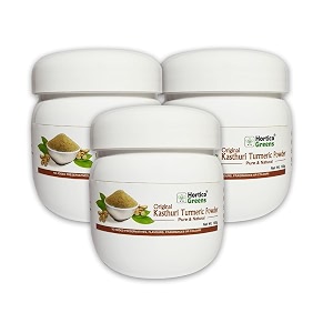 horticogreens natural haldi kasturi turmerickasturi manjalmuskwild amp white turmericjangli haldicurcuma aromatica powder  100 grams 100 gmpack of 3