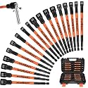 HORUSDY 18Pcs Nut Driver Set SAE and Metric, Impact Magnetic Nut Driver for impact drill, 6 Inch Extra Long Nut Drivers, Cr-V Steel 1/4" Hex Shank Quick Change, with Storage Case