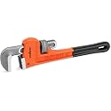 HORUSDY 10-Inch Heavy Duty Straight Pipe Wrench, Quick-Adjust Sturdy Plumbers Wrench with Soft Grip Handle, Straight Jaw Plumbing Tool for Pipe, Household Use, Vehicle Repair