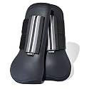 HORZE Adepto Open Front Tendon Boots | Durable Shell with Neoprene Lining - Black - Cob