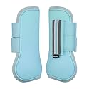 HORZE Adepto Open Front Tendon Boots | Durable Shell with Neoprene Lining - Canal Blue - Warmblood