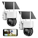 2-Pack Solar Security Cameras Wireless Outdoor, Color Night Vision