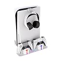 Hosanwell PS5 Wall Mount Kit with Charging Station, Compatible with PlayStation 5/Slim/Pro Disc & Digital Version, Dual Use Charging Station with Multi-Mode RGB Light, White