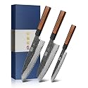 HOSHANHO 3 Pieces Knife Set, Japanese Kitchen Knife Set, Rosewood Handle