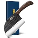HOSHANHO 6.5" Serbian Chef Knife, Hand Forged Butcher Meat Cleaver Knife